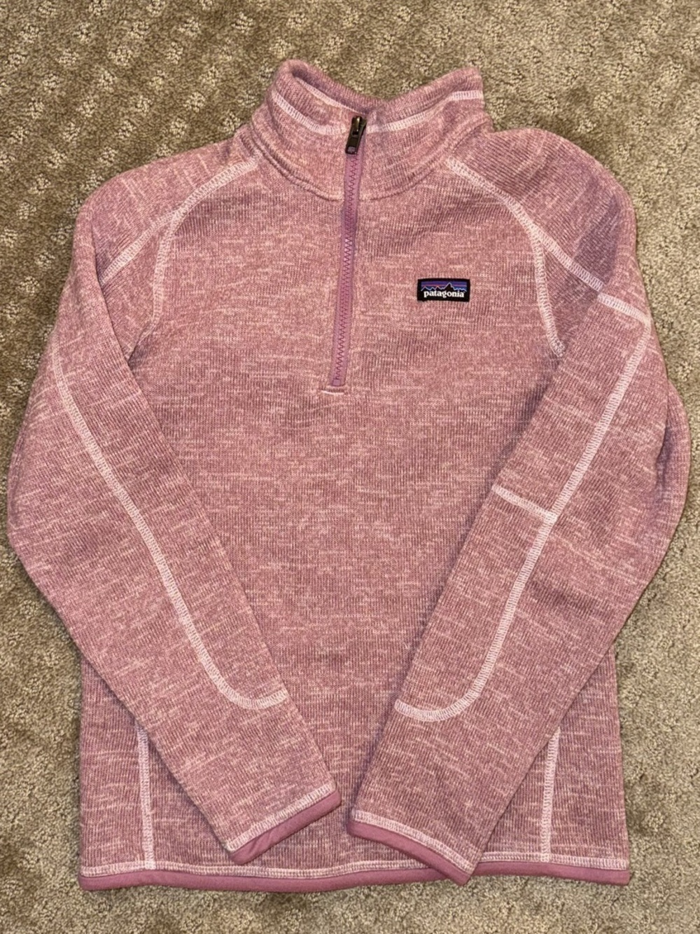 Patagonia Girls Quarter Zip in Pink